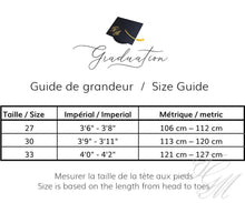 Load image into Gallery viewer, Guide de mesure ensemble de souvenir de graduation pour enfant
