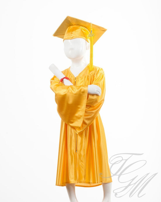 Ensemble souvenir de graduation pour enfant or brillant ou jaune - Toge de finissant de garderie
