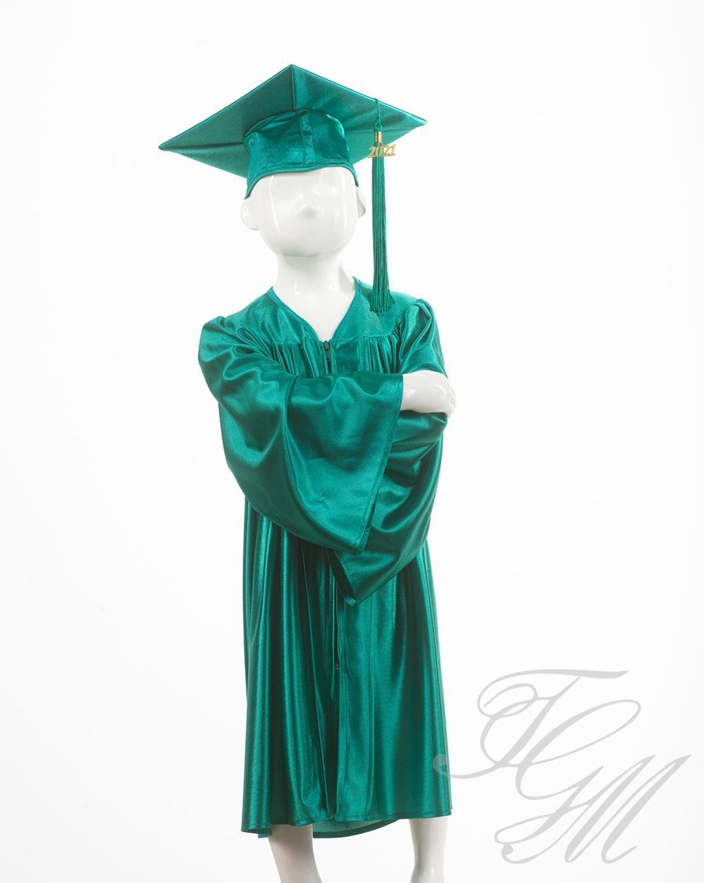 Ensemble souvenir de graduation pour enfant vert émeraude - Toge de finissant de garderie