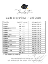 Load image into Gallery viewer, Guide de grandeur de TGM Graduation pour les toges de finissants avec cannelure
